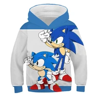 children cartoon sonic hoodies hooded boy girl hat 3d sweatshirts print cartoon sonic kids fashion pullovers clothes tops