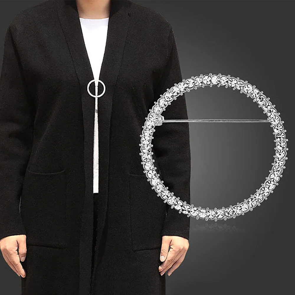 Простые креативные броши с кристаллами булавка брошь на булавке для кардигана