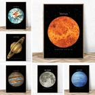 Плакаты на холсте, с изображением планеты, космоса, земли, Луны, Венеры, солнца, Сатурна