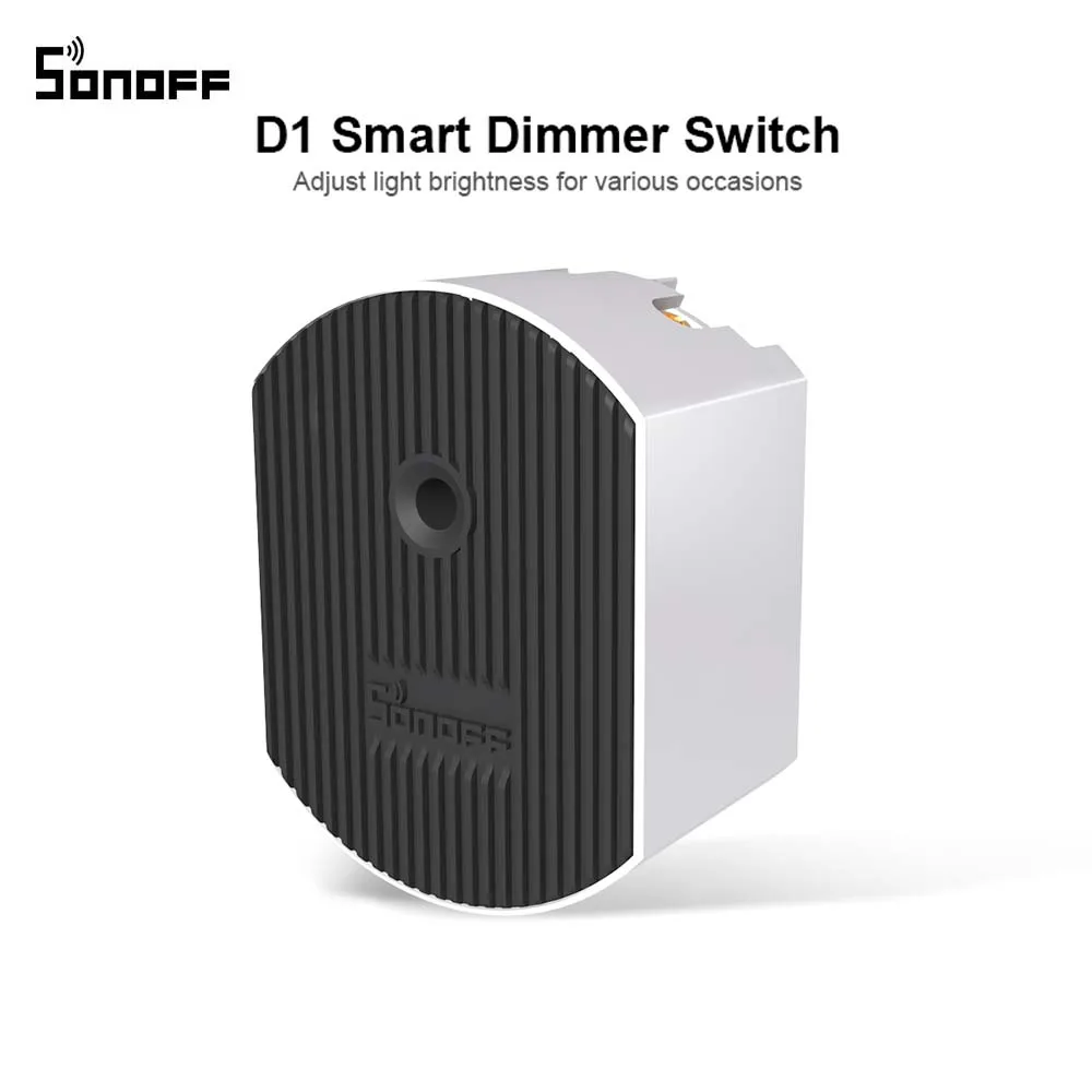 Sonoff D1 Smart Dimmer 433Mhz RF Controlled & Wi-Fi Switch Adjust Light Brightness Work via eWeLink APP Google Home Alexa
Sonoff D1 Smart Dimmer 433Mhz RF Controlled & Wi-Fi Switch Adjust Light Brightness Work via eWeLink APP Google Home Alexa