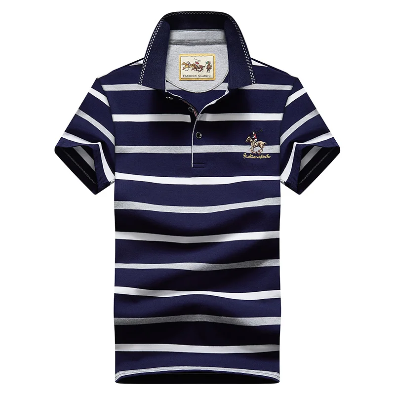 

Cotton Polo Shirt Summer Men Striped Polo Tops Casual Short Sleeve Polo Shirts 2022 Fashion Men Slim Business Shirts Golf Shirt