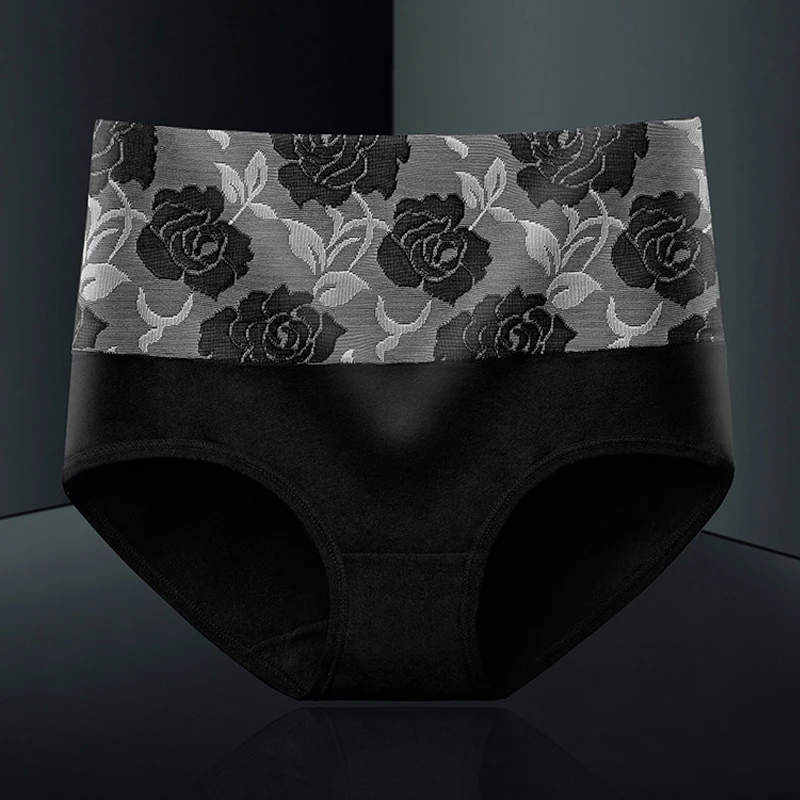 

M-5XL Women's Panties Female Underpants Cotton Underwear High Waist Panties Sexy Lingeries Briefs Plus Size Pantys 3PCS/Set