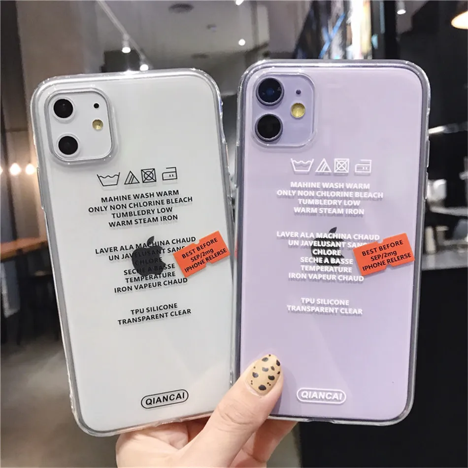 Lovebay Прозрачный чехол для телефона с надписями для iPhone 11 Pro Max X XS XR Xs Max мягкий прозрачный чехол из ТПУ для iPhone 7 8 Plus