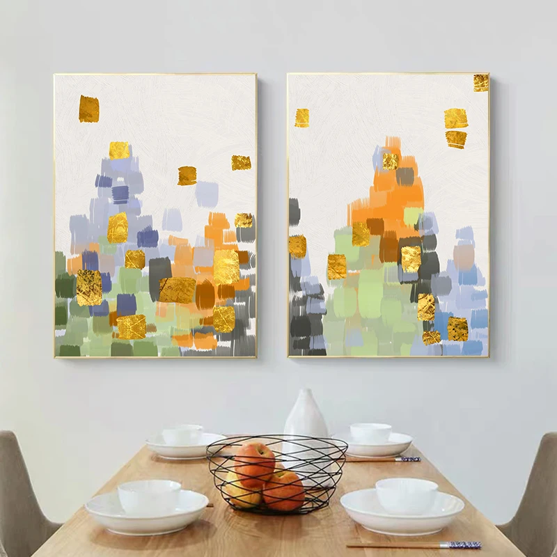 

Abstract Mosaic Landscape Posters Print Nordic view Canvas Art Home Decor Scandinavian Bedroom Decoration Wall Painting Pictures
