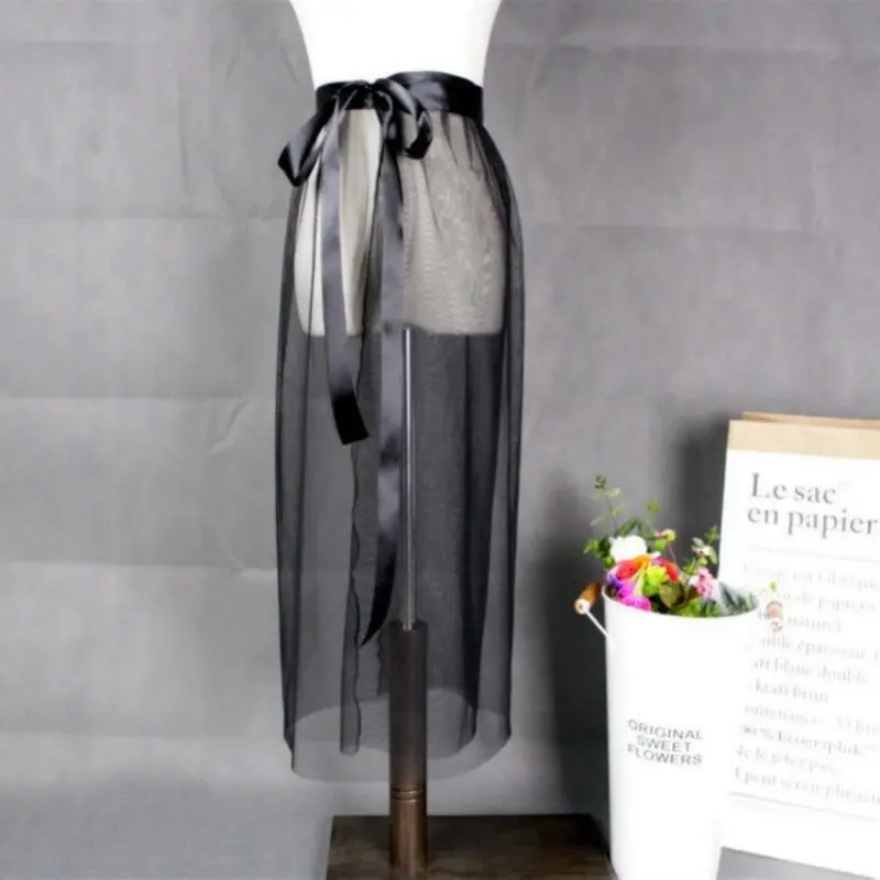 

Women Mesh Sheer Skirt Wrap Skirt Sarong Beach Transparent Tulle Fashion New