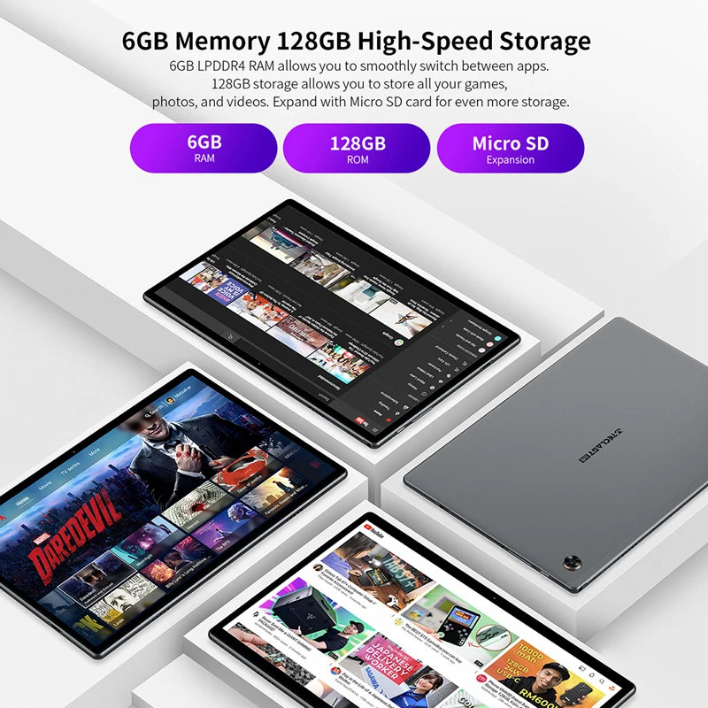  Teclast M40 Pro планшет на Android 11, восемь ядер, экран 10,1 дюйма, 6 ГБ + 128 ГБ 