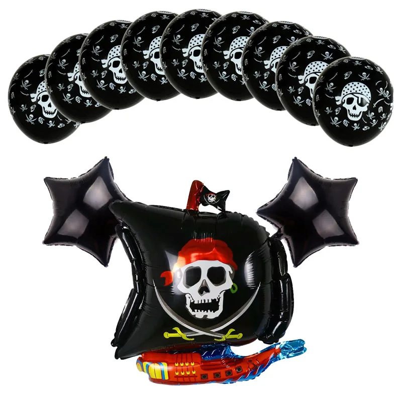 13 шт./лот черный пиратский корабль катер в форме алюминиевой фольги Череп кости