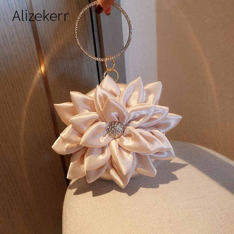 

Вечерний клатч для женщин, роскошные маленькие кошельки и сумочки с 3D цветами для девушек, дизайнерские свадебные и вечерние Стразы