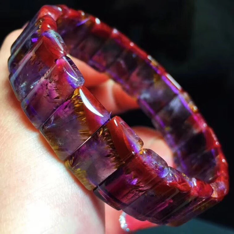 Изящные фиолетовые браслеты Aurora из титана с натуральным камнем энергетический