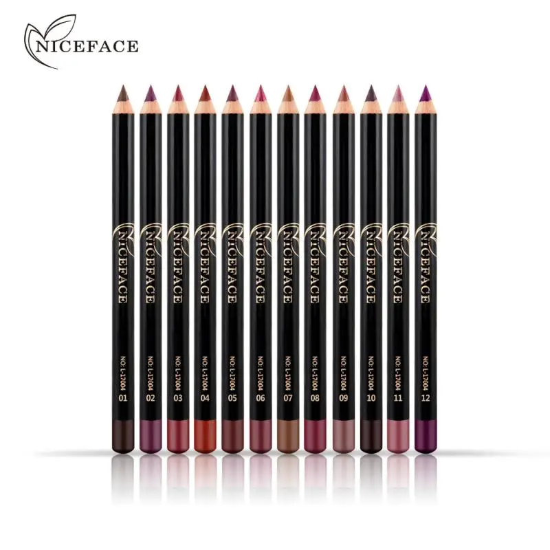 Многофункциональный Водостойкий карандаш для губ NICEFACE 12 цветов стойкая