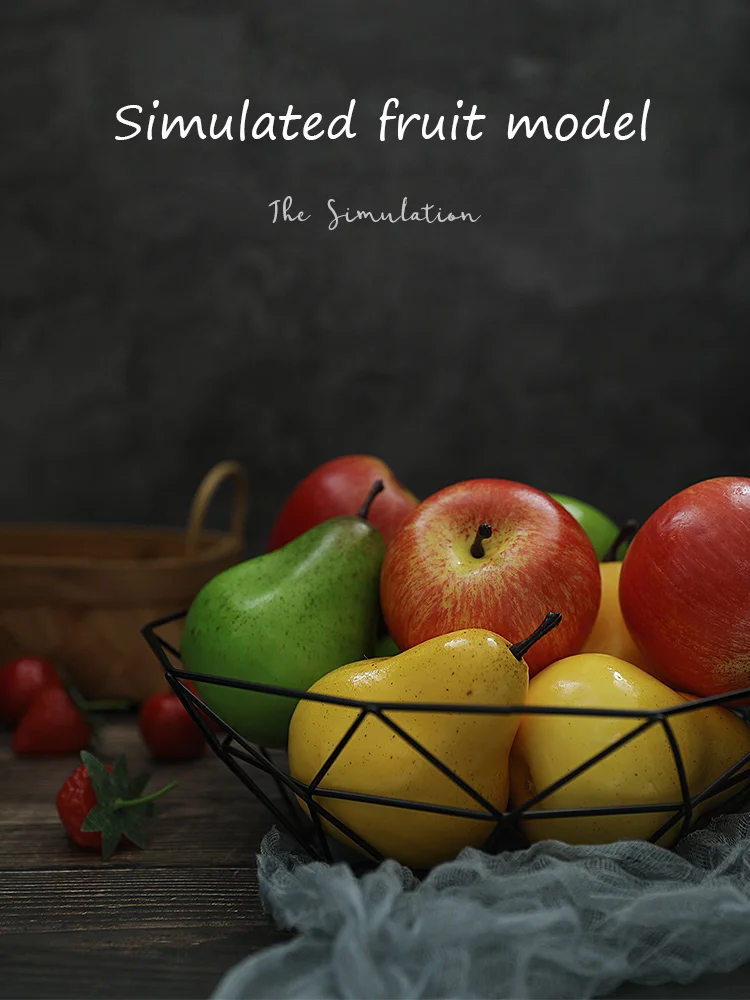 Искусственные Фрукты Вишня Яблоко Груша имитация Орнамент Ремесло еда для