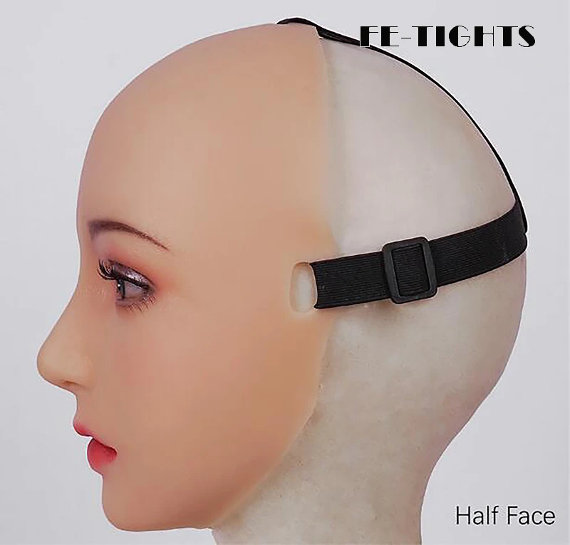 (Ching3)Crossdress Full/Half Head Realistic Silicone Young Girl Transgender Male To Female Cosplay Cross Dressing Mask Fake Eyes |