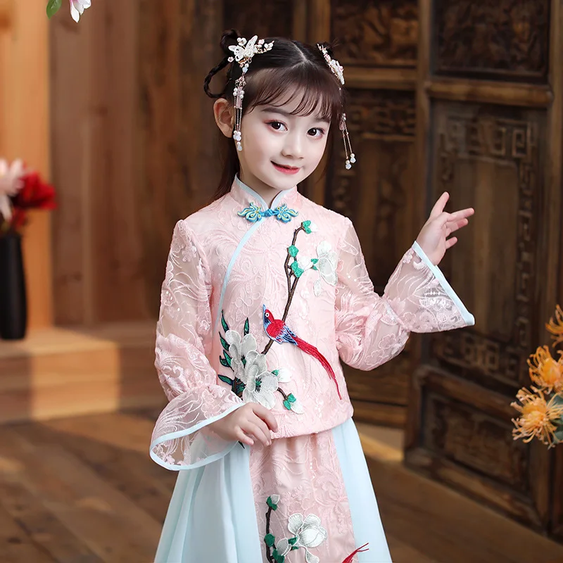 Girls Hanfu Super Fairy Dress For Children Little Girl Chinese Style Tang Baby Clothes Spring And Summer ханьфу |