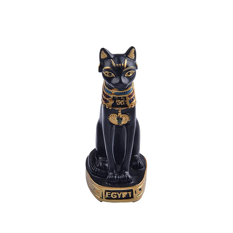

Egypt Mascot Sculpture Animals Black Cat White Cat Statues for Home Decoration Ornament Wholesale Resin Crafts Home Figurines