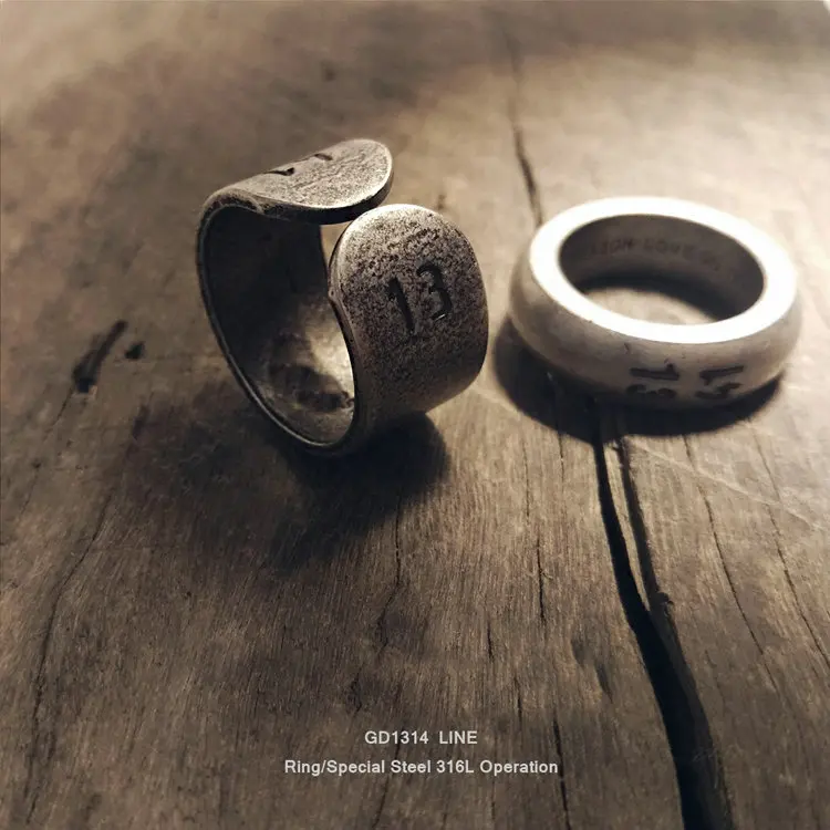Мужское титановое кольцо в старинном стиле|Кольца для помолвки| |