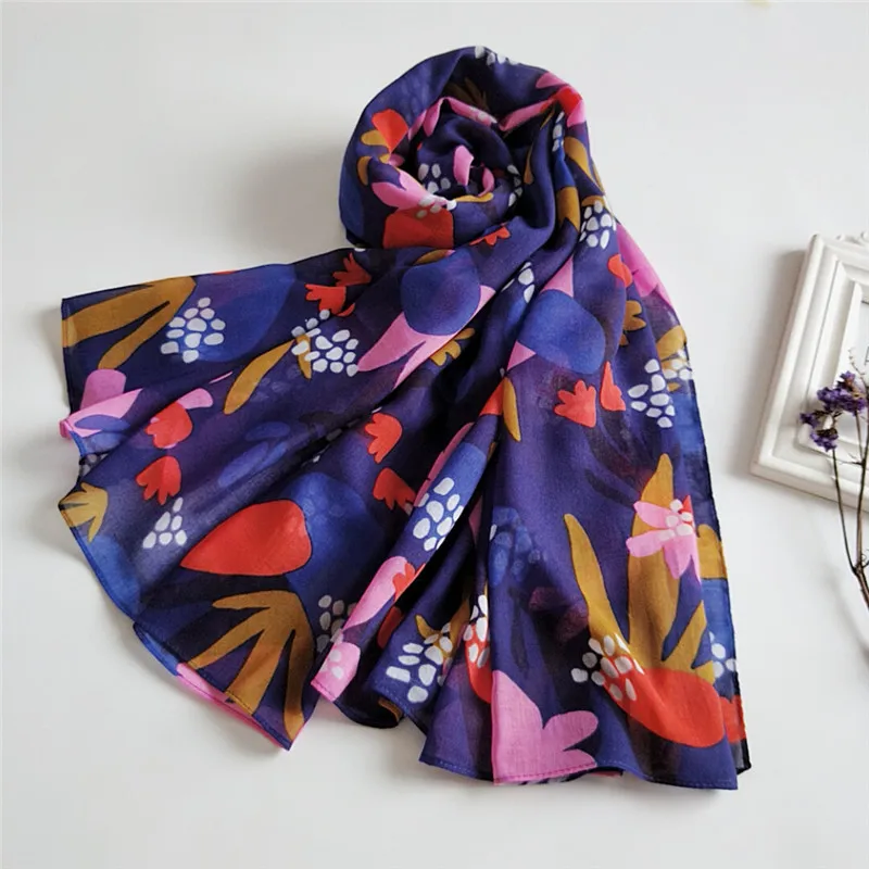 2020 New Spring Flower Print Soft Scarves Shawls Long Beach Viscose Floral Wrap Scarf Hijab Free Shipping |