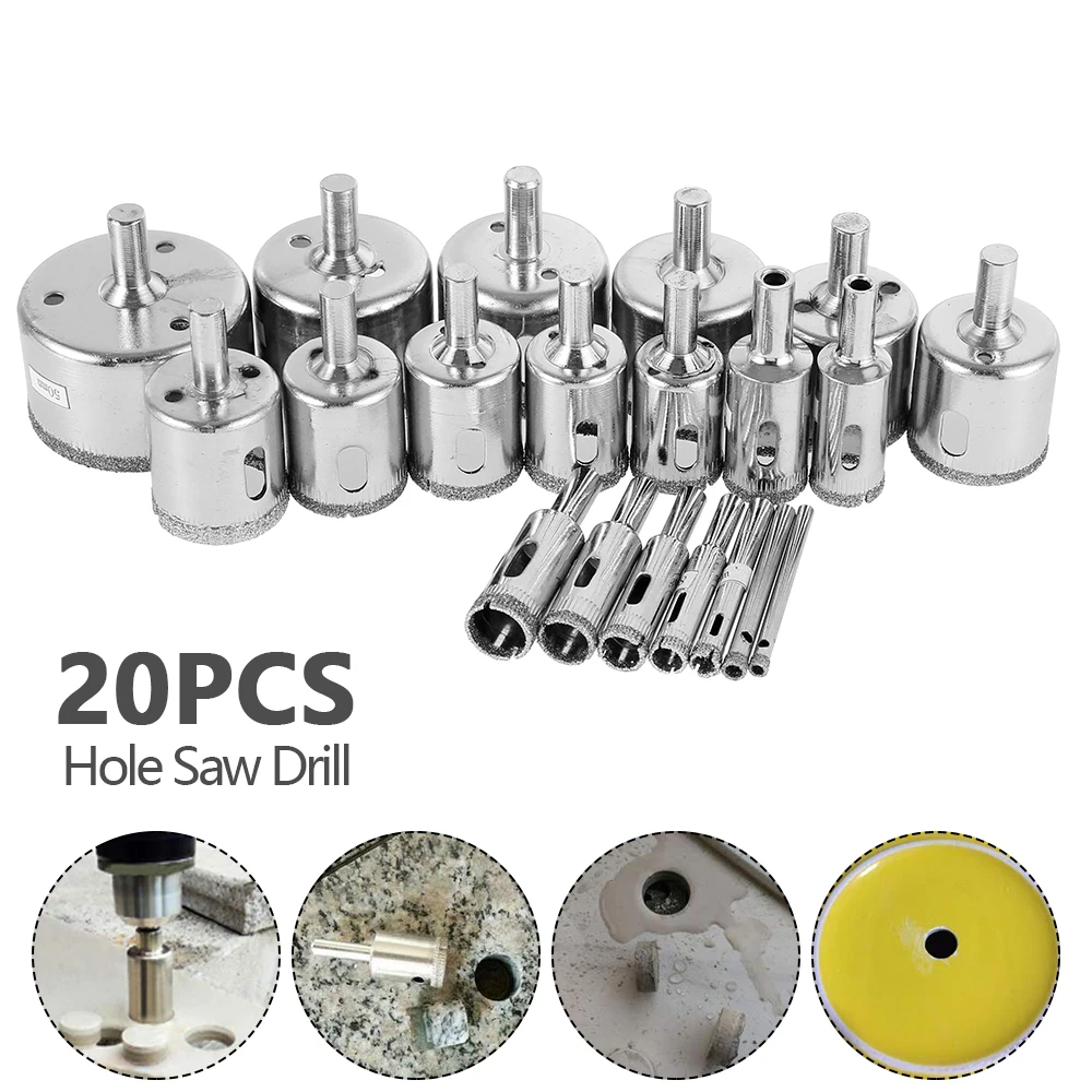 Набор сверл с алмазным покрытием 20 шт. 4 мм 50 плитка мраморное стекло керамическая