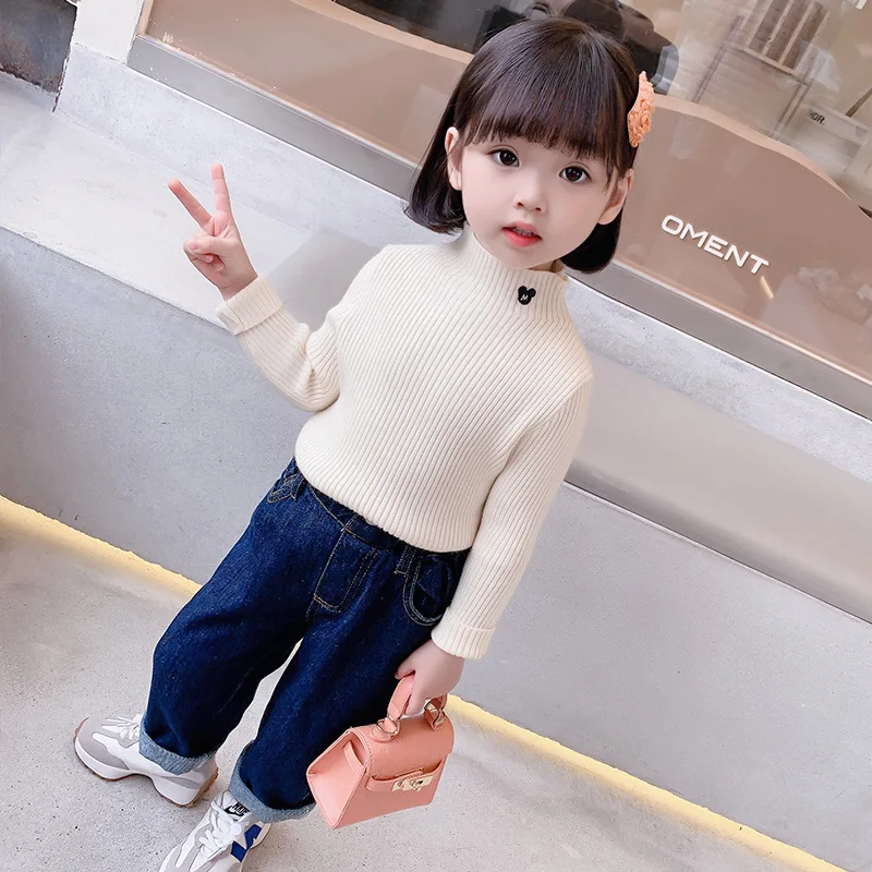 

Girls Sweater Baby's Coat Outwear 2021 Soft Thicken Warm Winter Autumn Knitting Casual Pullover Top Cotton Children's Clothing