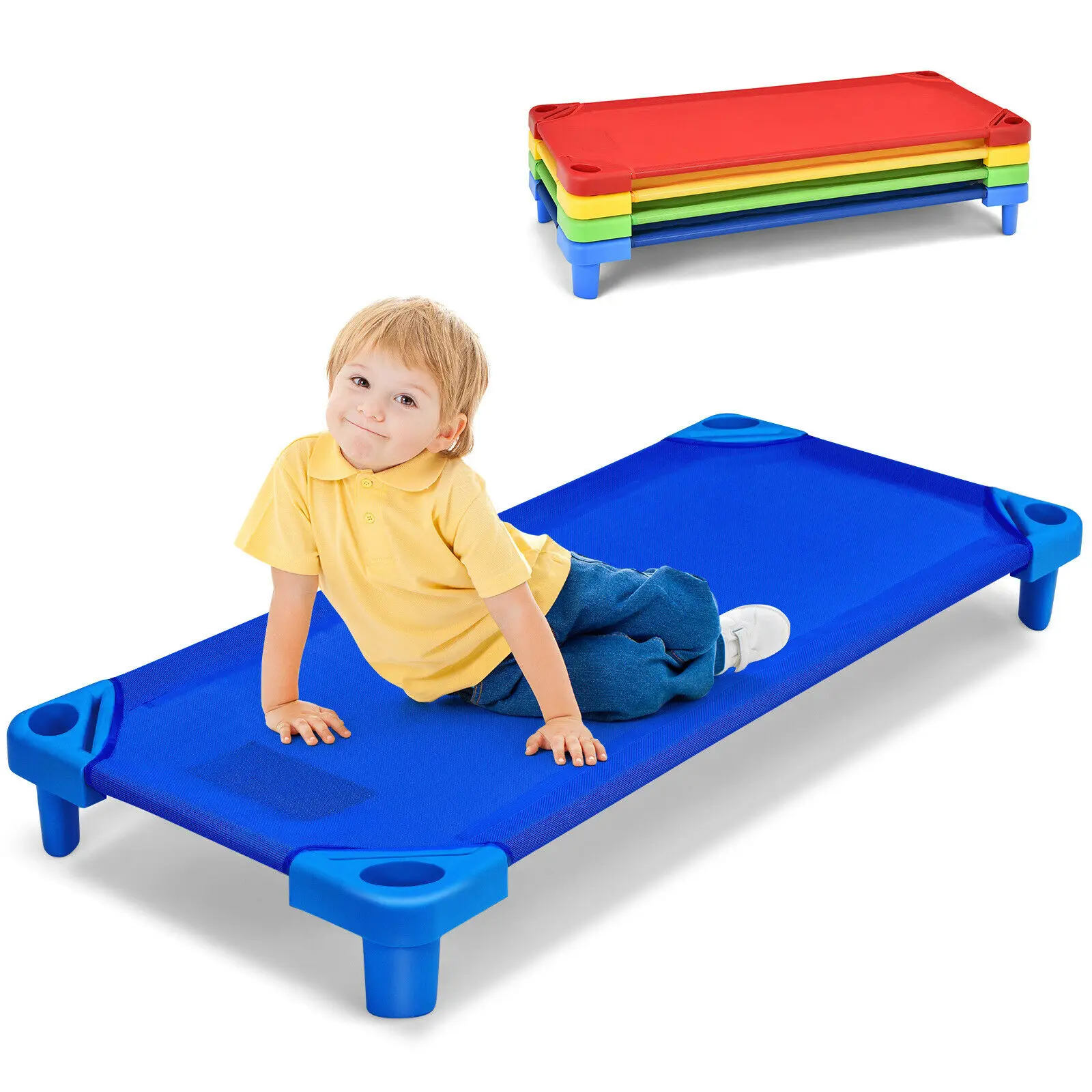 Babyjoy Pack of 4 Kids Stackable Naptime Cot 51