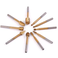 10pcs hss router drill bit set woodworking milling cutter mini drill bit set for wood aluminum root carving engraving