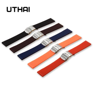 UTHAI P36 20 мм ремешок для часов из натуральной кожи 22 мм ремешок для часов 18-24 мм аксессуары для часов высококачественный мягкий силиконовый ремешок