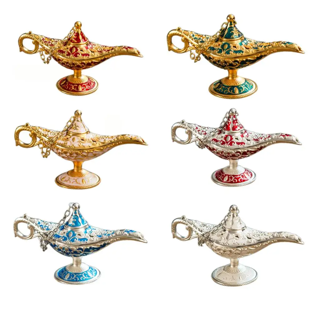 Металлическая резьба Аладдин лампа ретро статуя из алюминиевого сплава