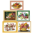Набор для вышивки крестиком 11CT14CT фрукты в цветочной корзине