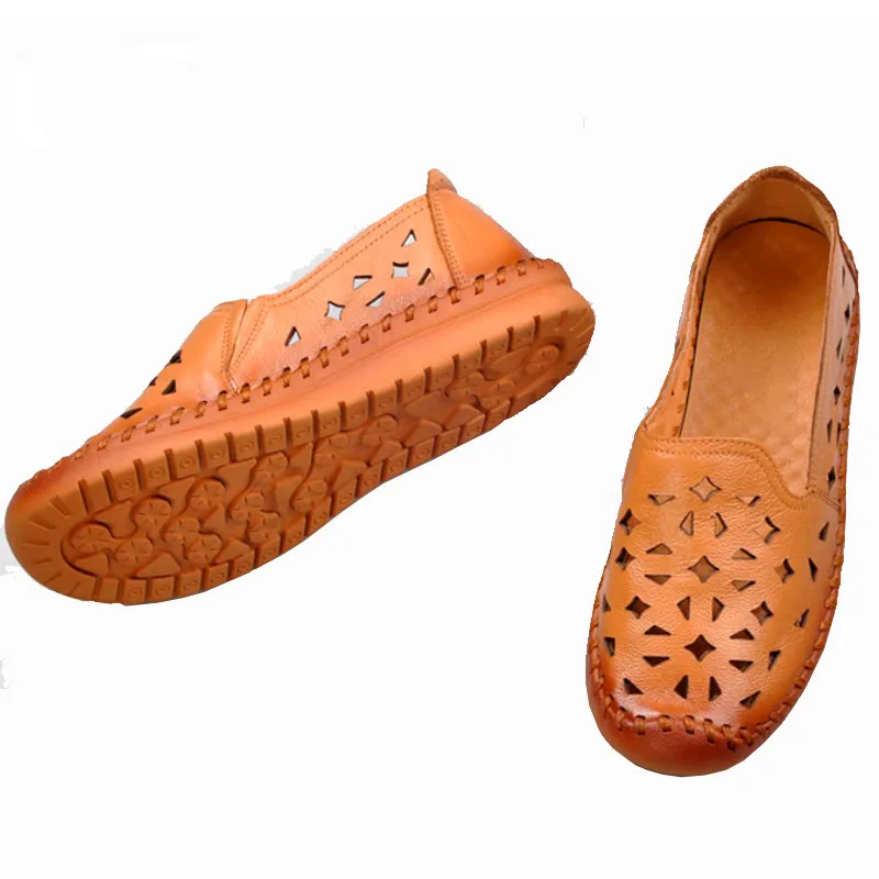 Женские туфли на плоской подошве Gykaeo летние дышащие из натуральной кожи с мягкой