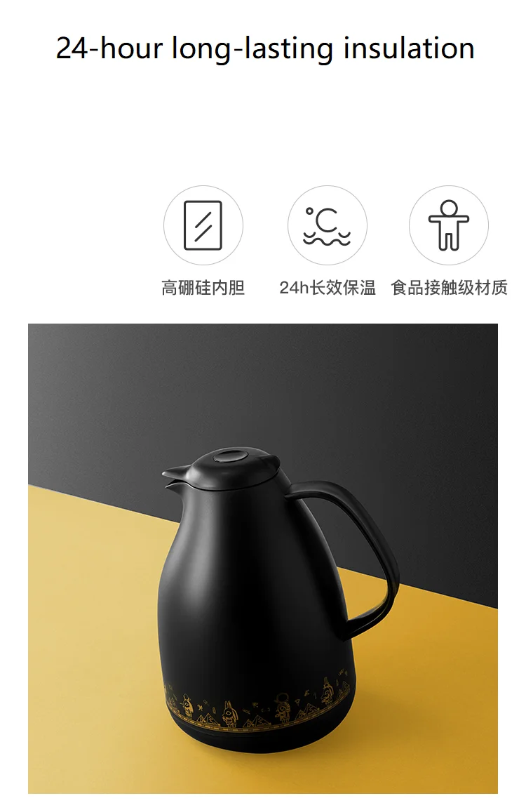 1L чайники чайник горшок Пингвин изоляция с двухслойным лайнер бутылка для