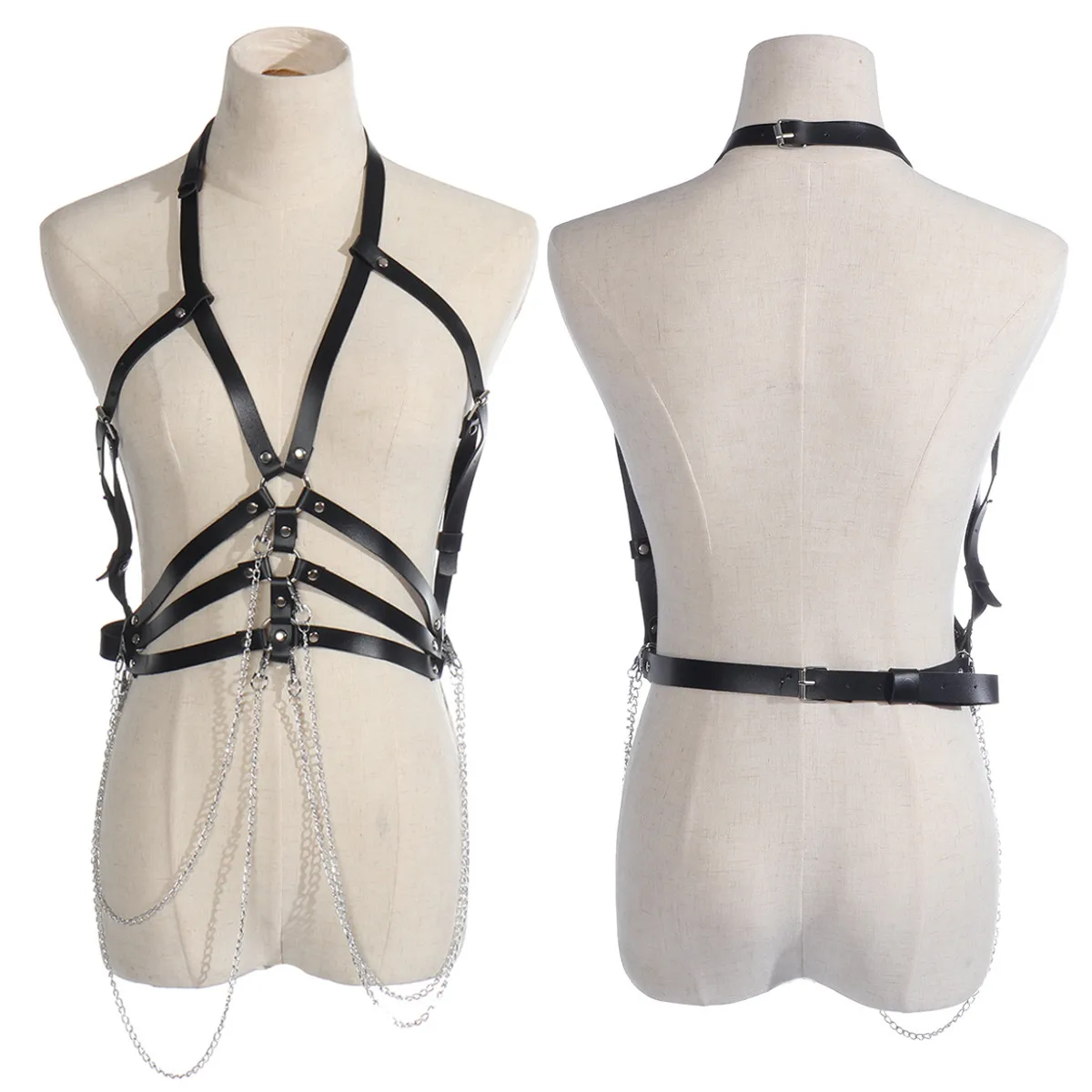 

Goth Women Sexy Crop Top Bondage Harness Fetish Elastic Cage Bra Rave Wear Body Harnesses Gothic Garter Belt Lingerie Sexy Belts