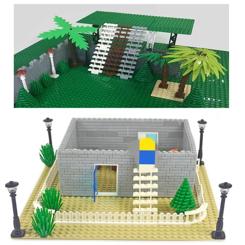 Аксессуары для города строительные блоки военное оружие зеленый куст цветок