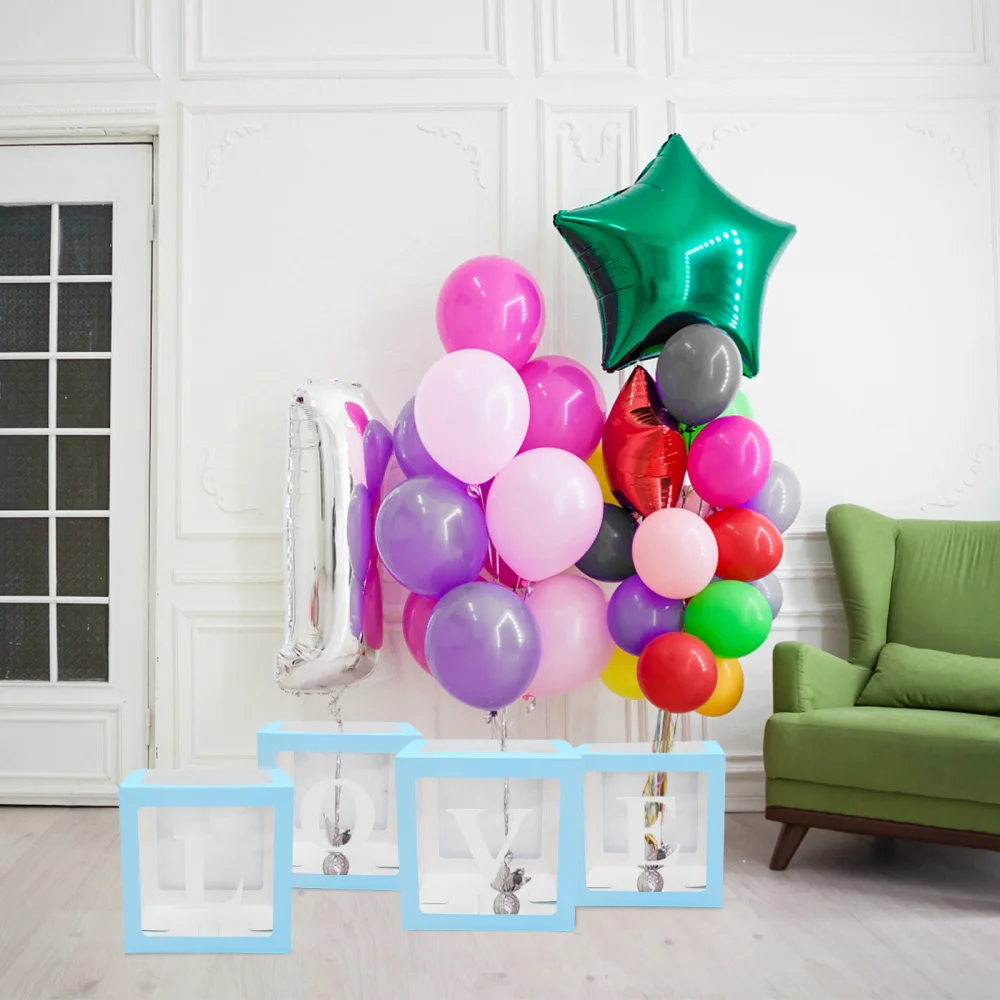 

1 set of Balloon Boxes with Stickers Party Backdrop Favor Decors Balloon Boxes