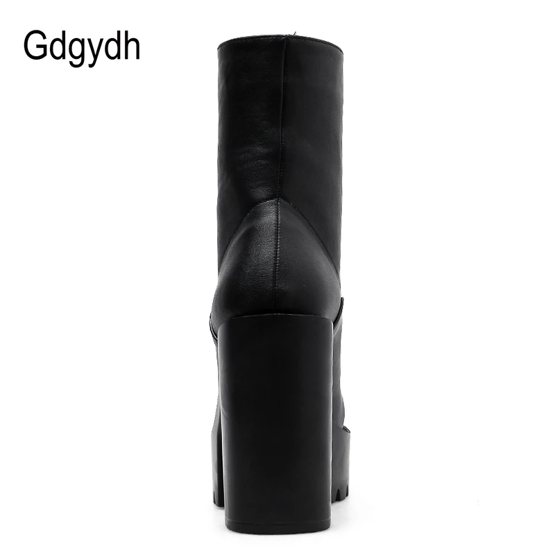 Gdgydh/ г.; Осенняя женская обувь; женские ботильоны на платформе с круглым носком; женские полусапожки на молнии на толстом каблуке; Прямая поставка