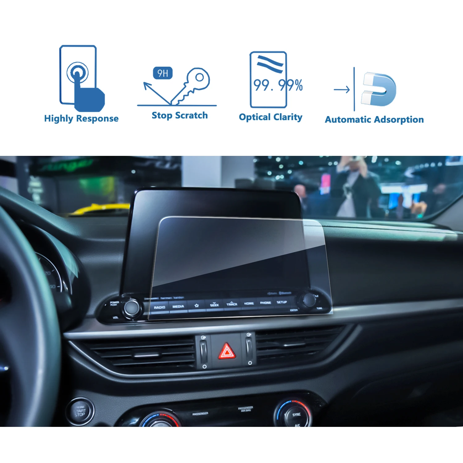 LFOTPP для Forte 8 дюймов 2019 2020 автомобильный навигационный дисплей Закаленное стекло