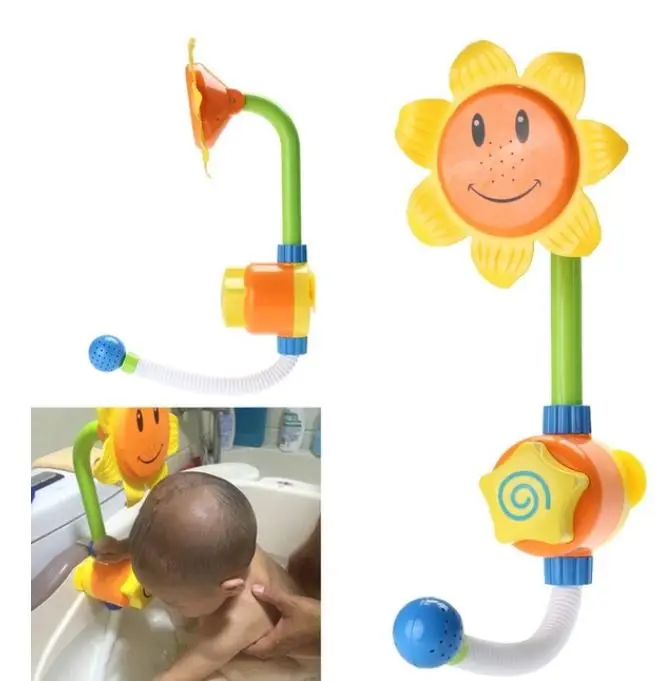 Sunflower Пузырьковые крабы Музыка Детские Игрушки для ванны детский бассейн Ванна Для Купания Мыло машина автоматический пузырь смешной Краб Лягушка Облако утка Ванна - Color: Sunflower
