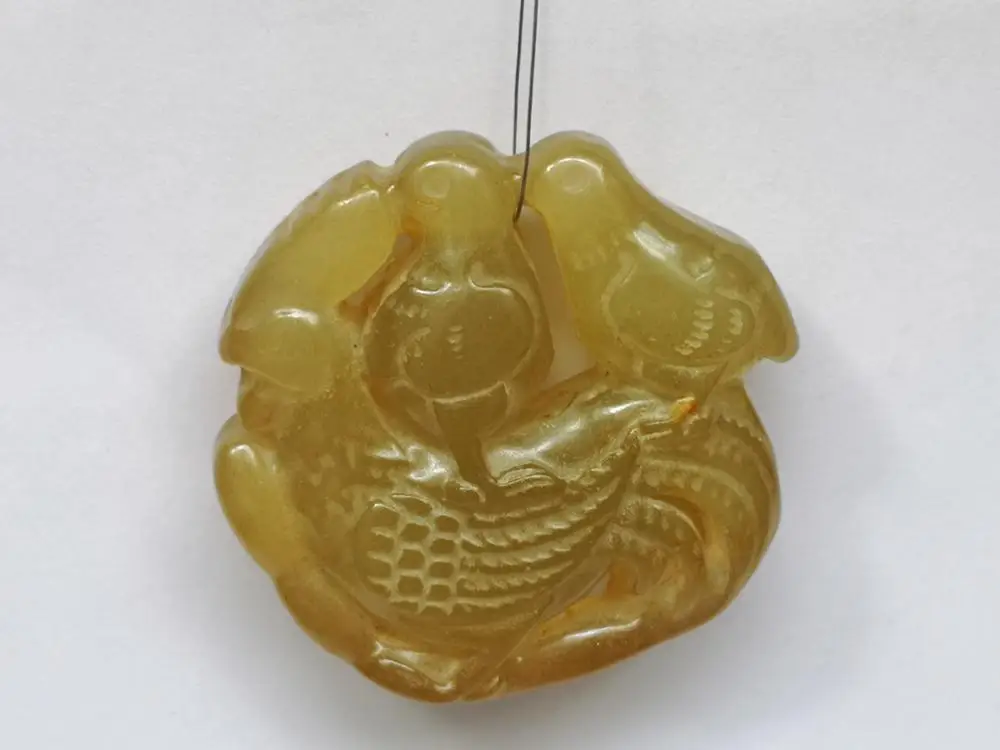 

Художественная коллекция YIZHU Culture, старая китайская Нефритовая ручная резьба, благоприятный Чок цыпленок подвеска, амулет
