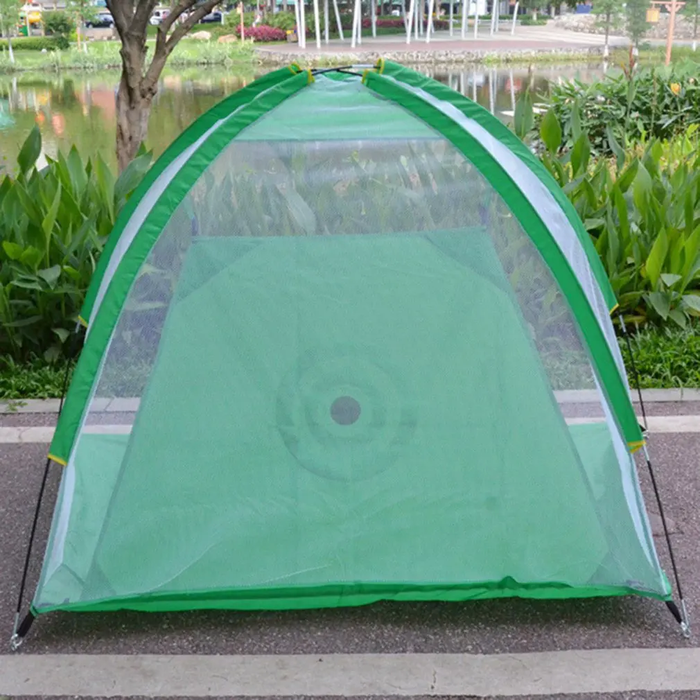 

In short! Indoor/Outdoor Golf Training Aids Portable Foldable Golf Hitting Cage Garden Grassland Golf Practice Net