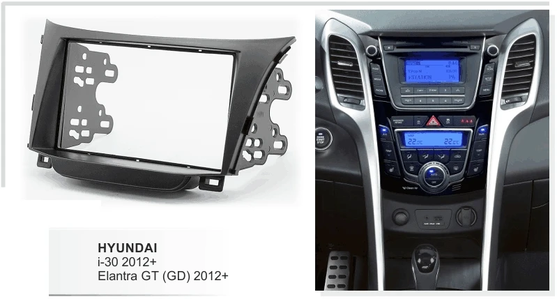 Двойная Din Автомобильная фасция для Hyundai i-30 Elantra GT 2012 + Радио DVD консоль Панель