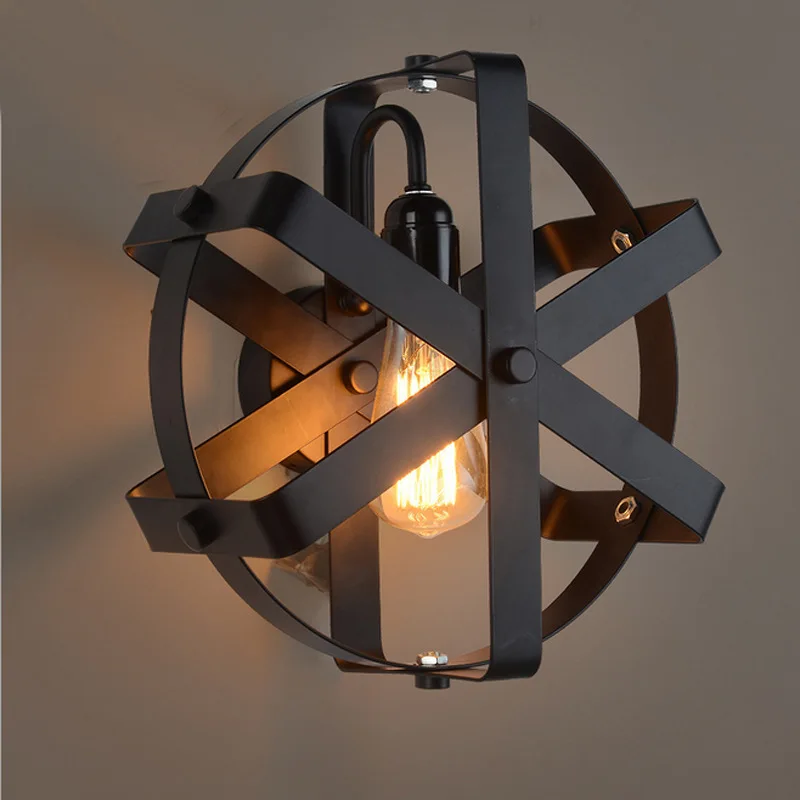 

Железный светодиодный настенный светильник в стиле индастриал Лофт, освещение для ресторана, бара, коридора, лестницы, ветряной мельницы, к...