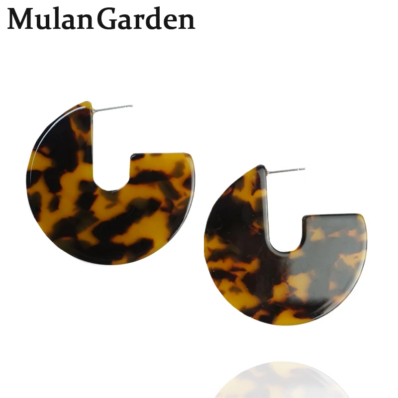 Женские леопардовые серьги M & G акриловые кольца с увеличением модные украшения