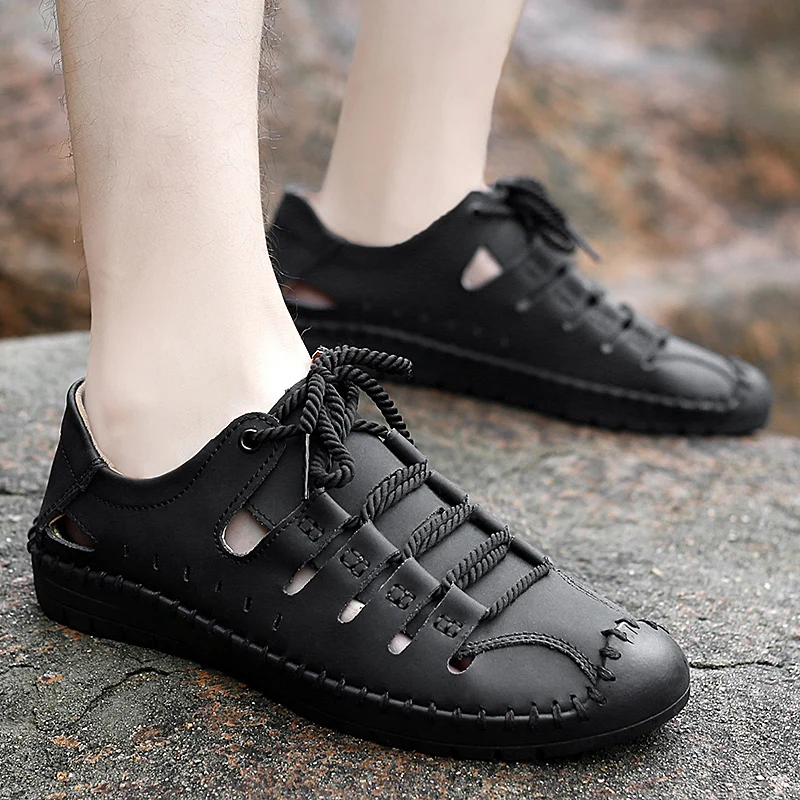 genuine leather Lace Up Hiking Shoes Men Sport Hunting Trekking Shoes Spring Boots Outdoor Climbing Sneaker zapatillas hombre