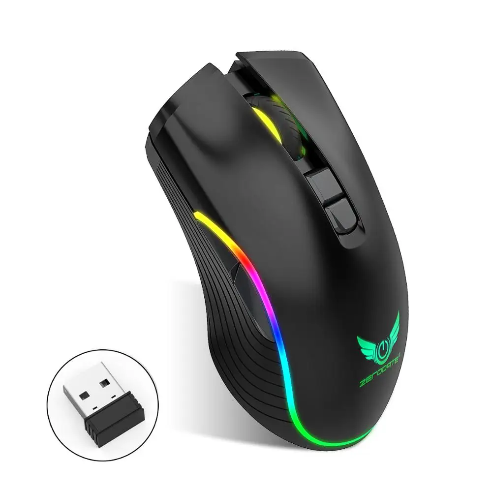 ZERODATE T26 2 4G Беспроводная TYPE C Быстрая зарядка мыши 2400DPI 7 клавиш eэргономичный