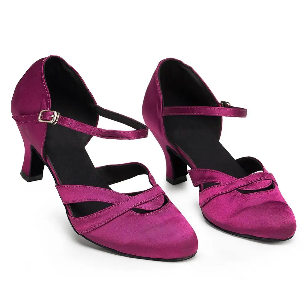 HROYL Women Latin Dance Shoes For Girls Ladies Indoor Ballroom Tango Modern Dancing Shoes 10/8.5/7.5/6/5CM Heels Wholesaler