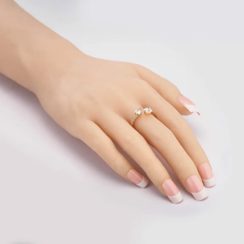 Женское кольцо с цирконом в форме сердца корейское летнее блестящее Ювелирное