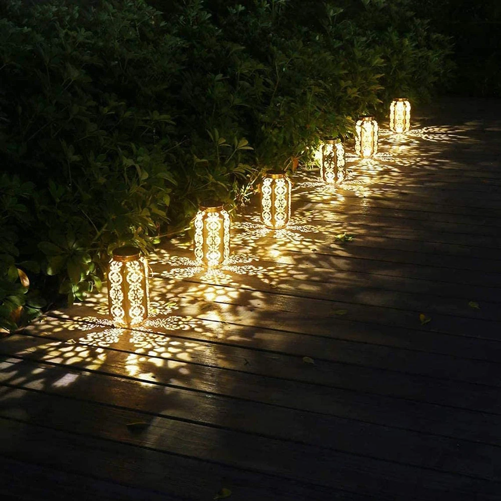 

Светодиодный фонарь на солнечной батарее из кованого железа, прожектор с отверстиями, водонепроницаемый уличный светильник для сада, двора...