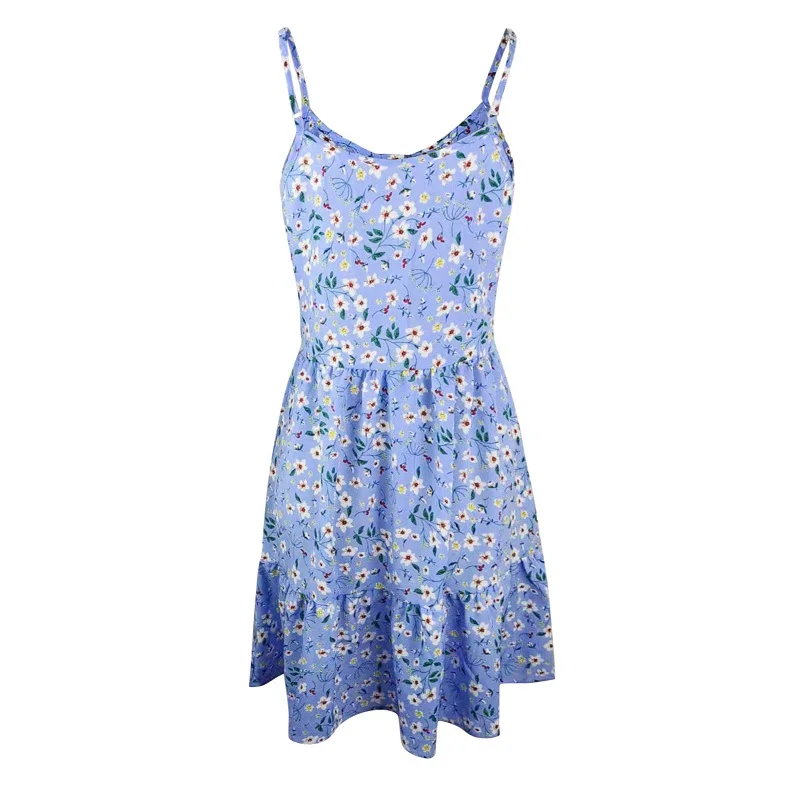 

HKQD Dress Women Sexy Fashion Ladies Sleeveless O-Neck Loose 2021 Spring And Summer Suspende Print Sleeveless Dress