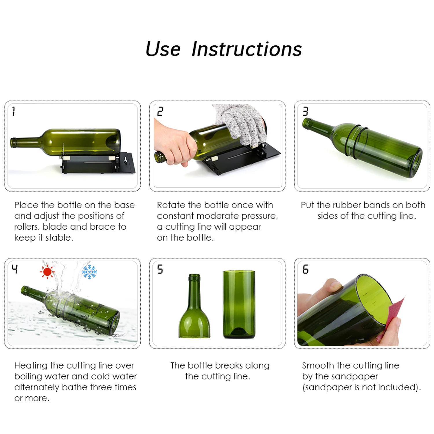 

Glass Cutter Glass Bottle Cutter Cutting Tool Square and Round Wine Beer Glass Sculptures Cutter for DIY Glass Cutting Machine