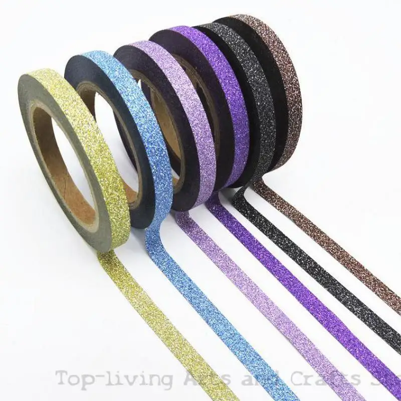 6 шт./компл. блеск набор декоративного скотча Васи разных Цвета японская