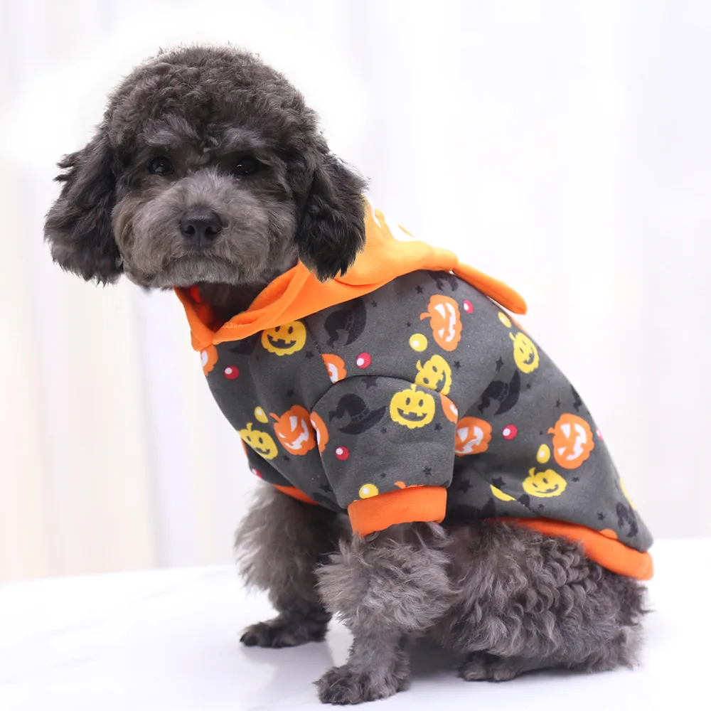 

Funny Dog And Cat Clothes Christmas Uniform Pet Supplies Autumn And Winter Pumpkin Costume Turned Into Two-Legged Costume
