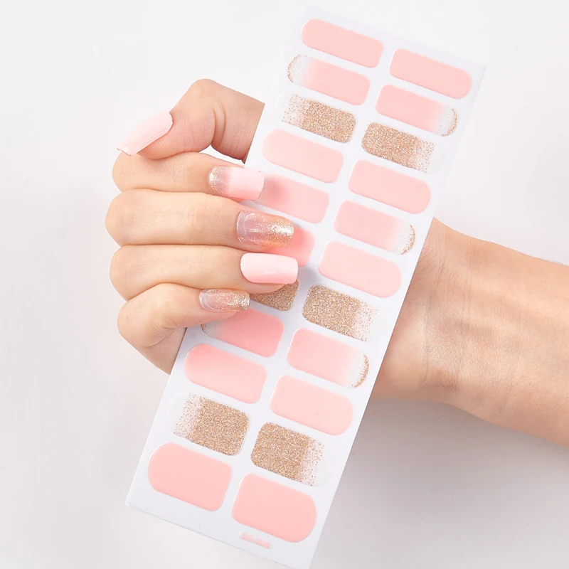 

22 Tips/Sheet Solid Color And Gradient Manicure Nail Sticker set Nails Sticker Designer Temporary Tattoos Kids Nail Tape